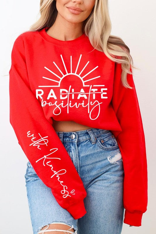 Radiate Positivity Graphic Fleece Sweatshirts - House of Binx