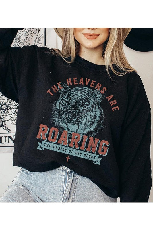 The Heavens Are Roaring Graphic Fleece Sweatshirts - House of Binx