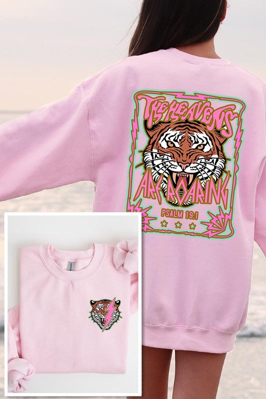 Tiger Front Back Graphic Fleece Sweatshirts - House of Binx