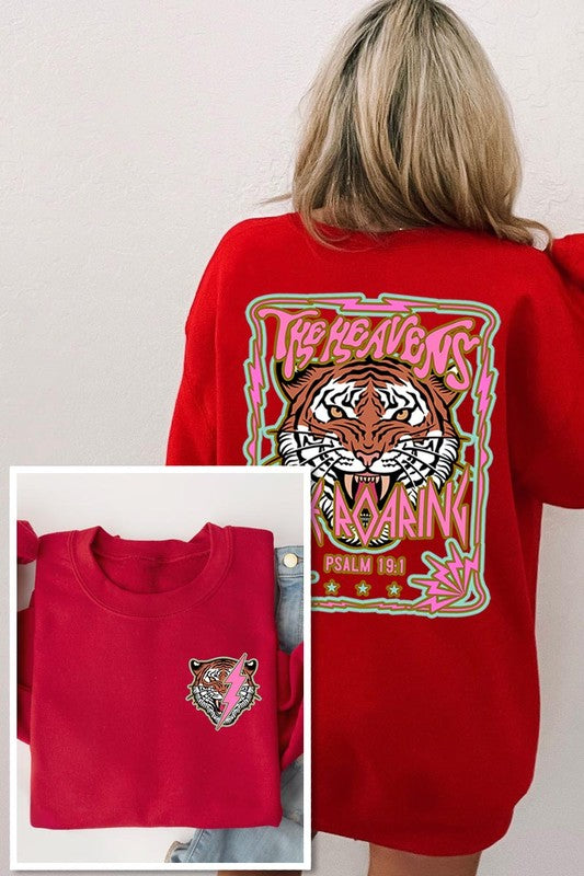 Tiger Front Back Graphic Fleece Sweatshirts - House of Binx