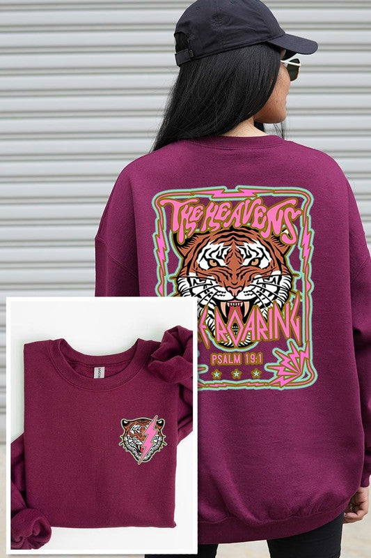 Tiger Front Back Graphic Fleece Sweatshirts - House of Binx
