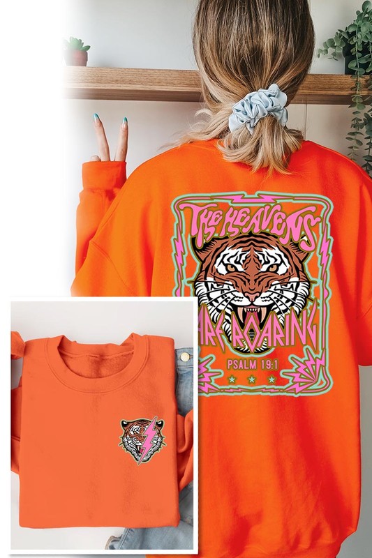 Tiger Front Back Graphic Fleece Sweatshirts - House of Binx