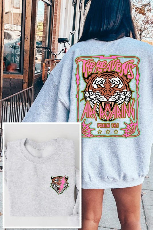 Tiger Front Back Graphic Fleece Sweatshirts - House of Binx