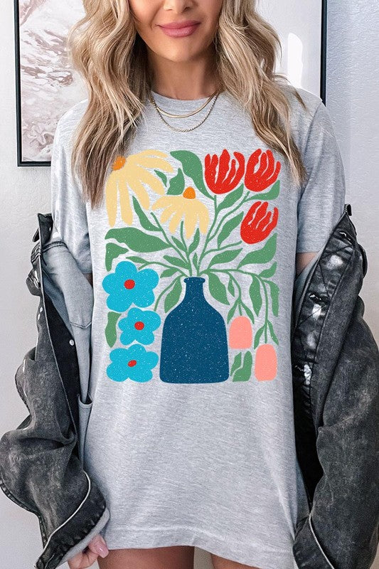 Boho Abstract Floral Graphic T Shirts - House of Binx