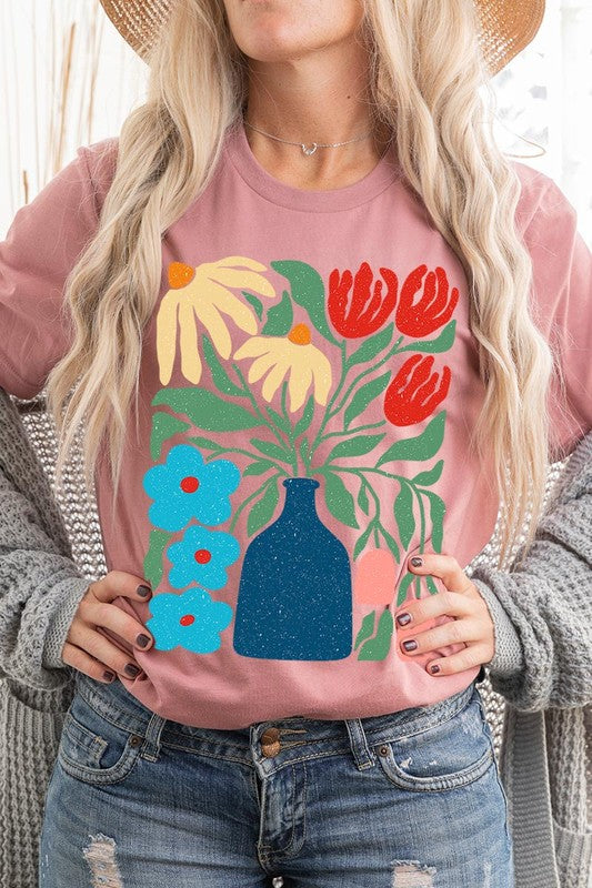 Boho Abstract Floral Graphic T Shirts - House of Binx