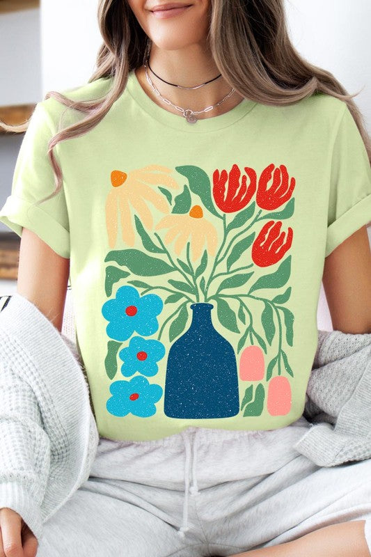 Boho Abstract Floral Graphic T Shirts - House of Binx