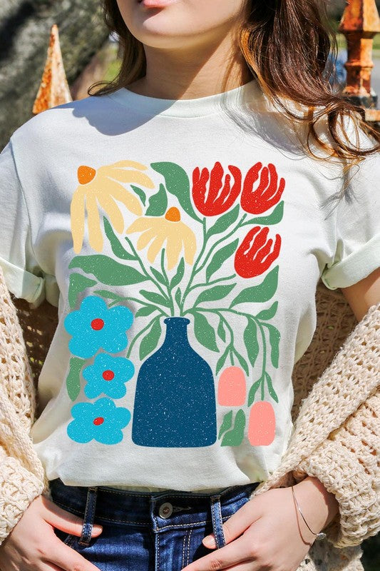 Boho Abstract Floral Graphic T Shirts - House of Binx