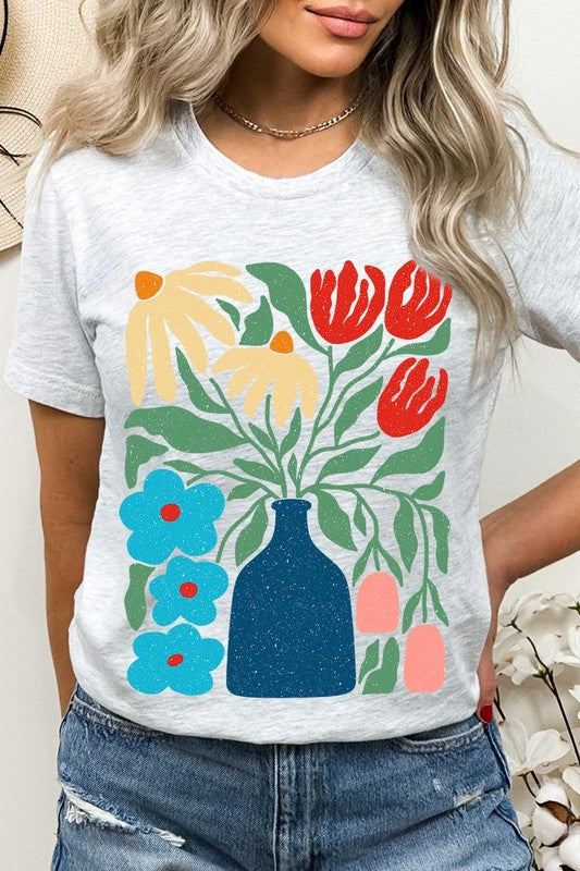 Boho Abstract Floral Graphic T Shirts - House of Binx
