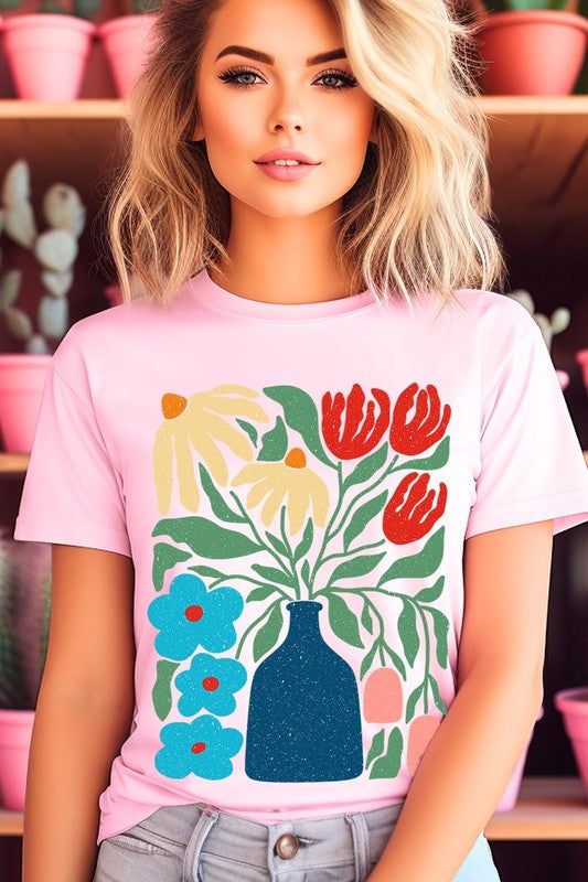 Boho Abstract Floral Graphic T Shirts - House of Binx