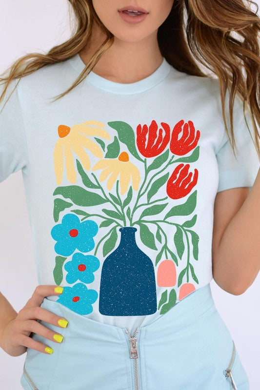 Boho Abstract Floral Graphic T Shirts - House of Binx