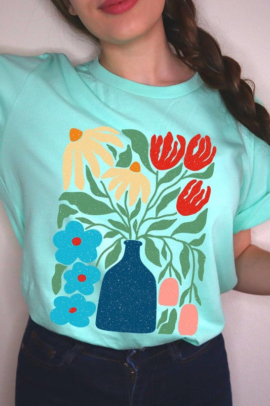 Boho Abstract Floral Graphic T Shirts - House of Binx