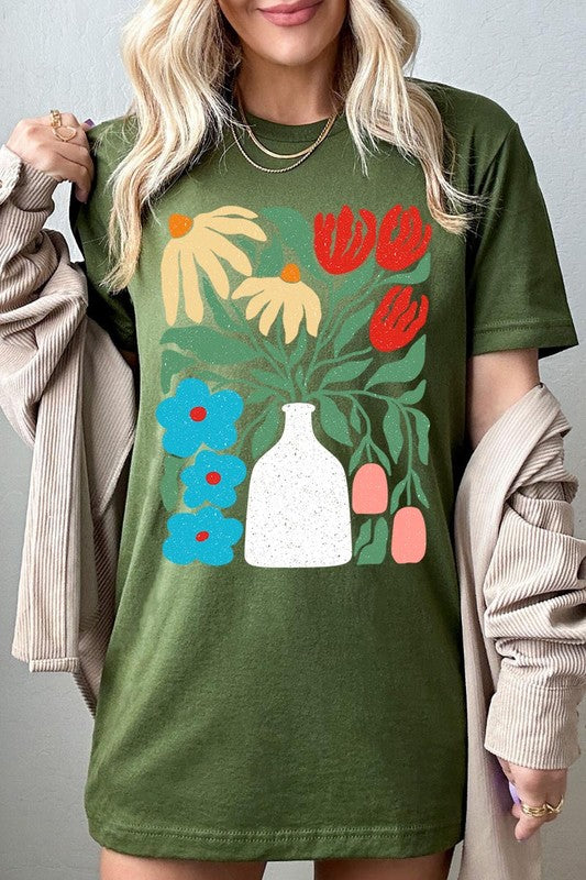 Boho Abstract Floral Graphic T Shirts - House of Binx