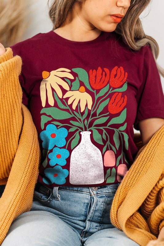 Boho Abstract Floral Graphic T Shirts - House of Binx