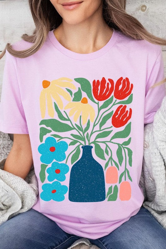 Boho Abstract Floral Graphic T Shirts - House of Binx