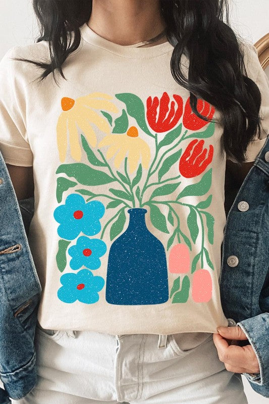 Boho Abstract Floral Graphic T Shirts - House of Binx