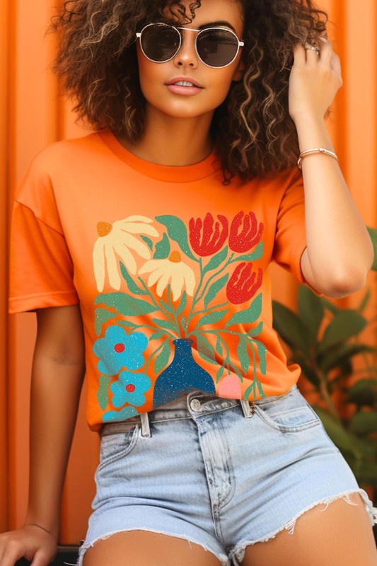 Boho Abstract Floral Graphic T Shirts - House of Binx
