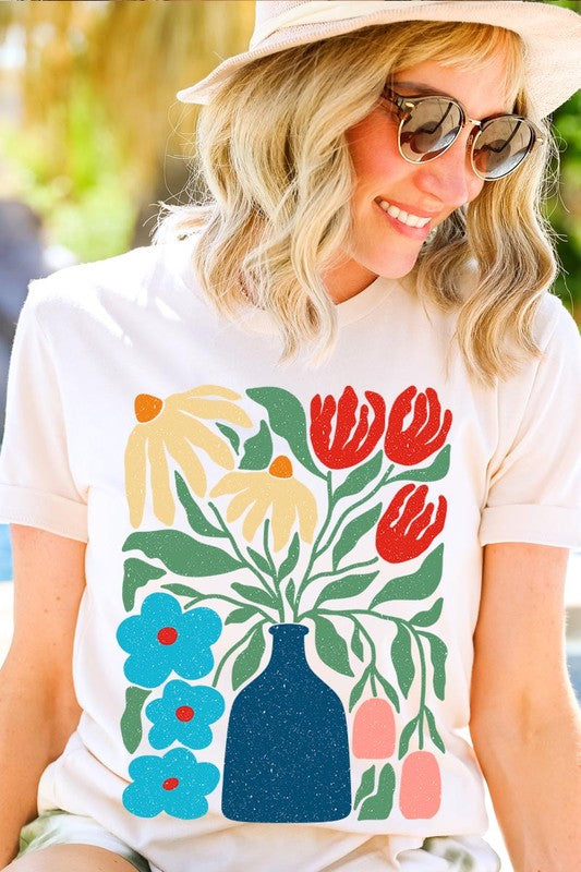 Boho Abstract Floral Graphic T Shirts - House of Binx