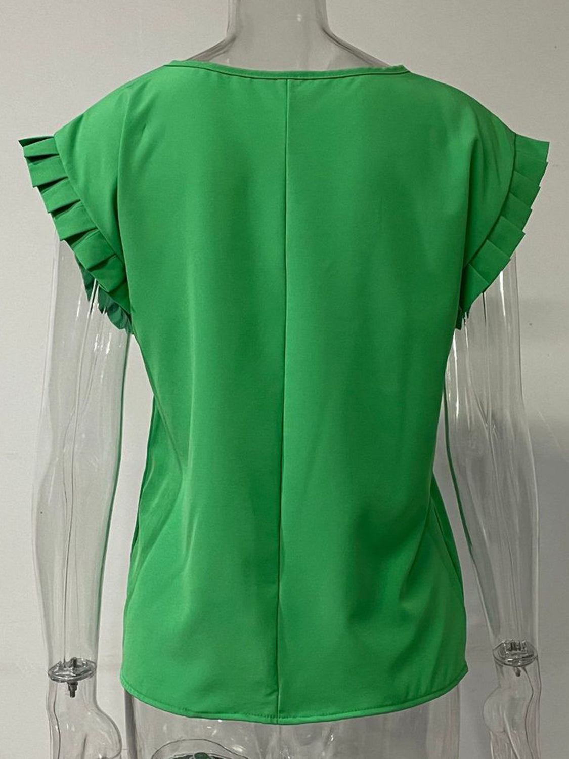 Ruffled Round Neck Cap Sleeve Blouse - House of Binx