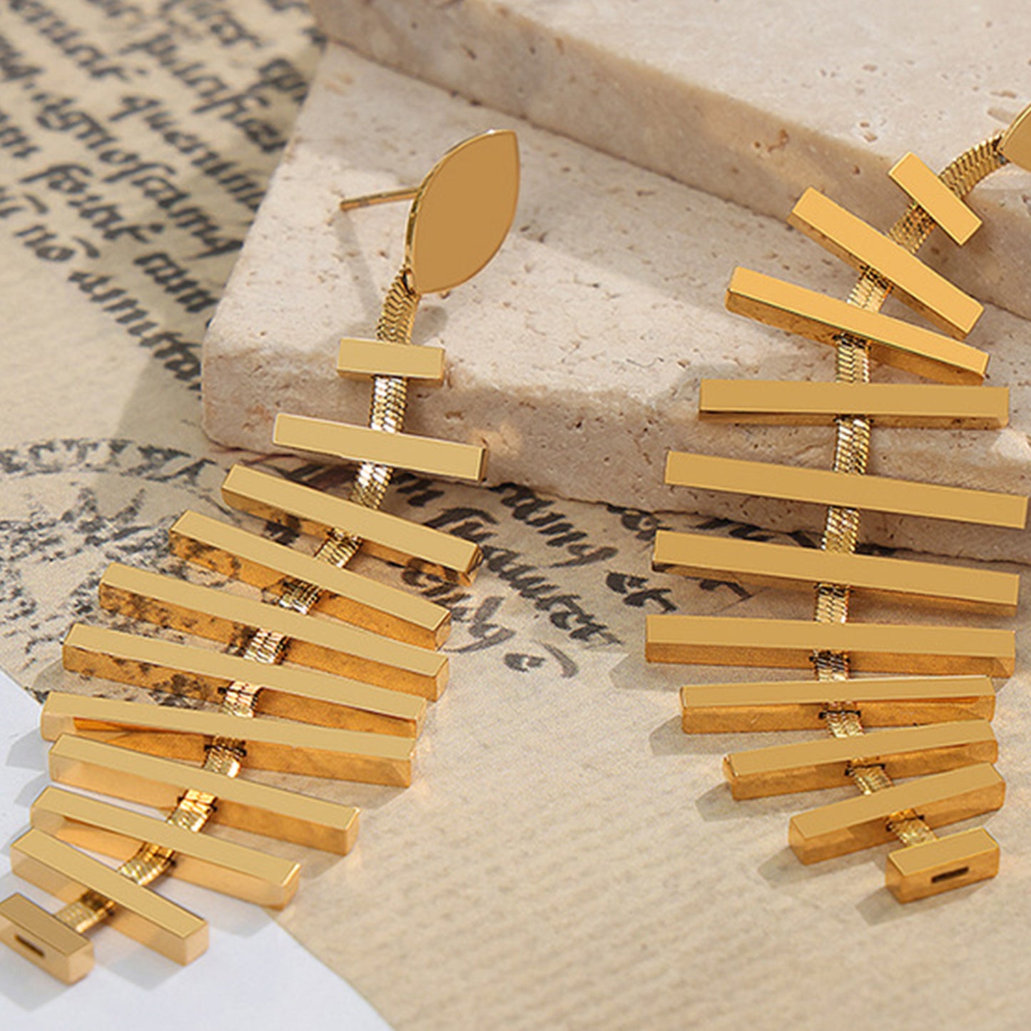 Titanium Steel Fishbone Shape Earrings - House of Binx