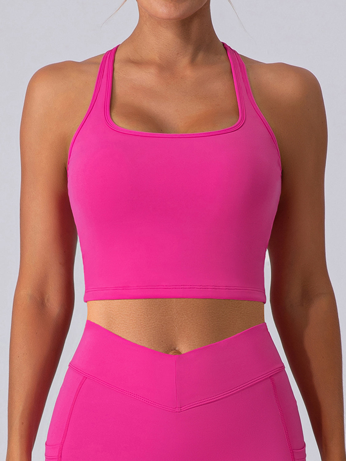 Square Neck Racerback Cropped Tank - House of Binx