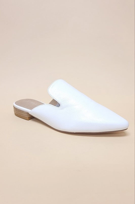 GEM-39 - POINTED TOE SLIP ON MULE FLATS - House of Binx