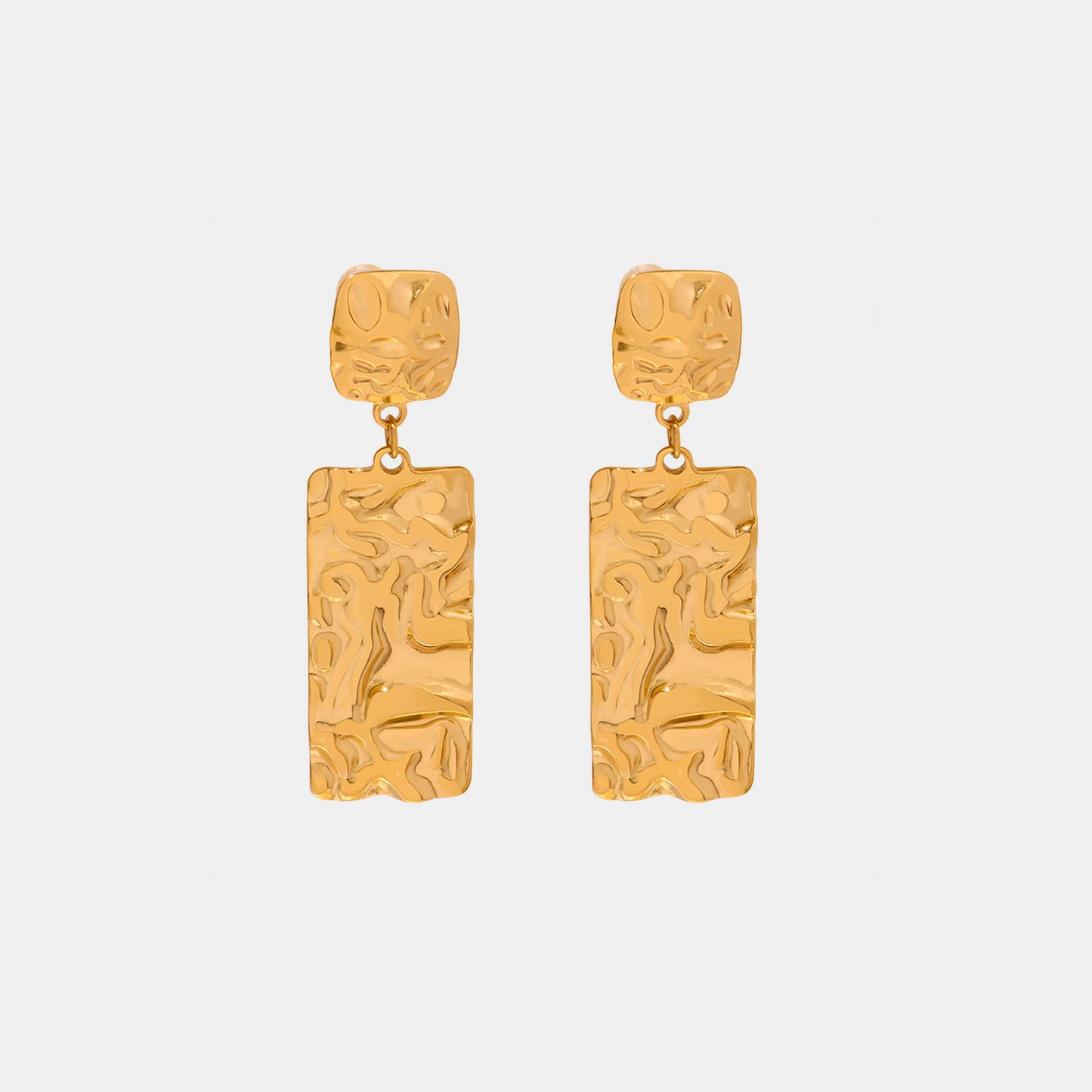 Titanium Steel Textured Geometric Earrings - House of Binx