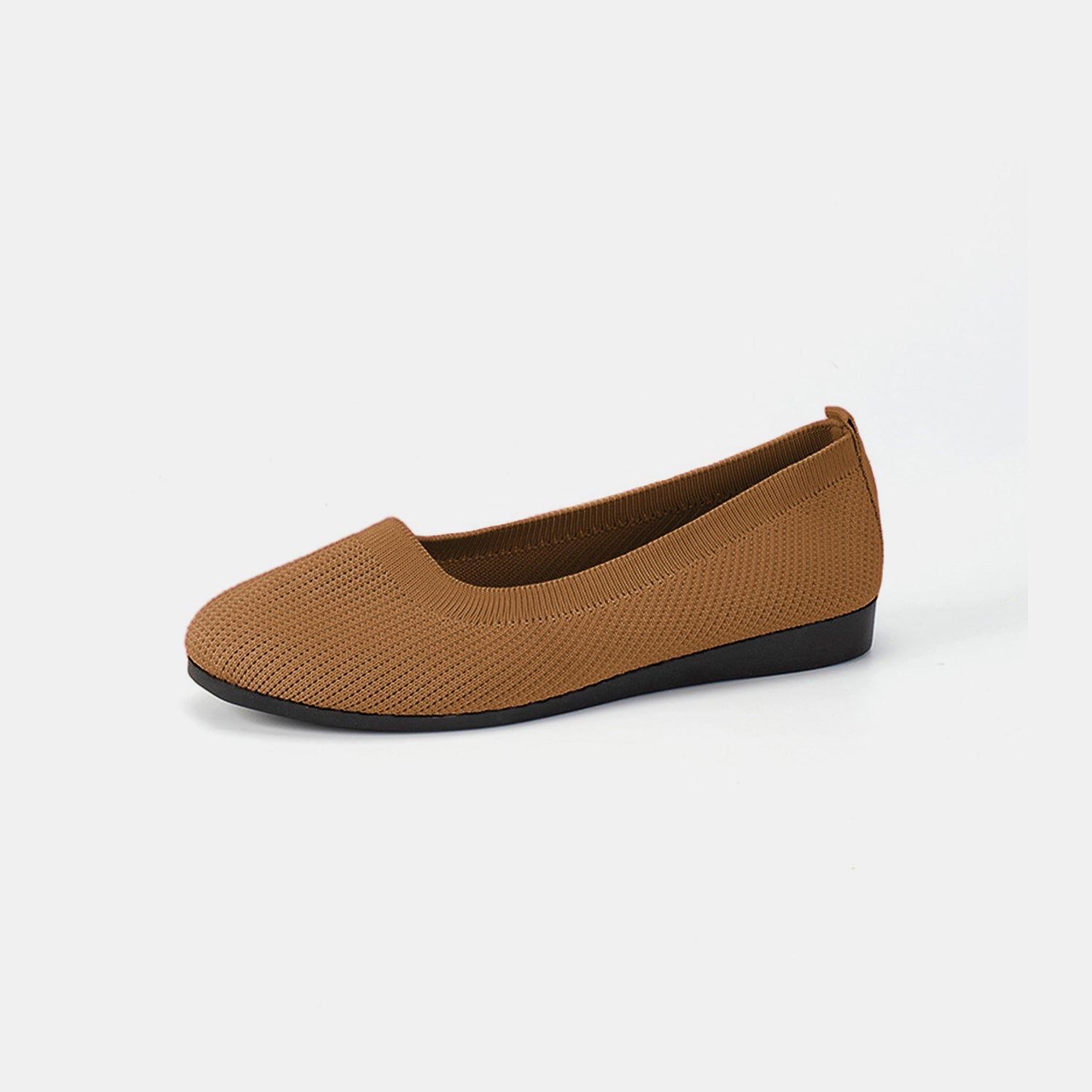 Round Toe Knit Ballet Flats - House of Binx
