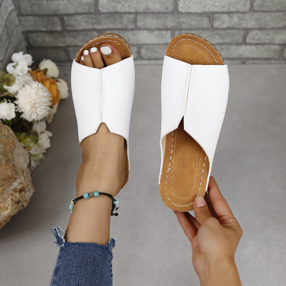 PU Leather Open Toe Sandals - House of Binx