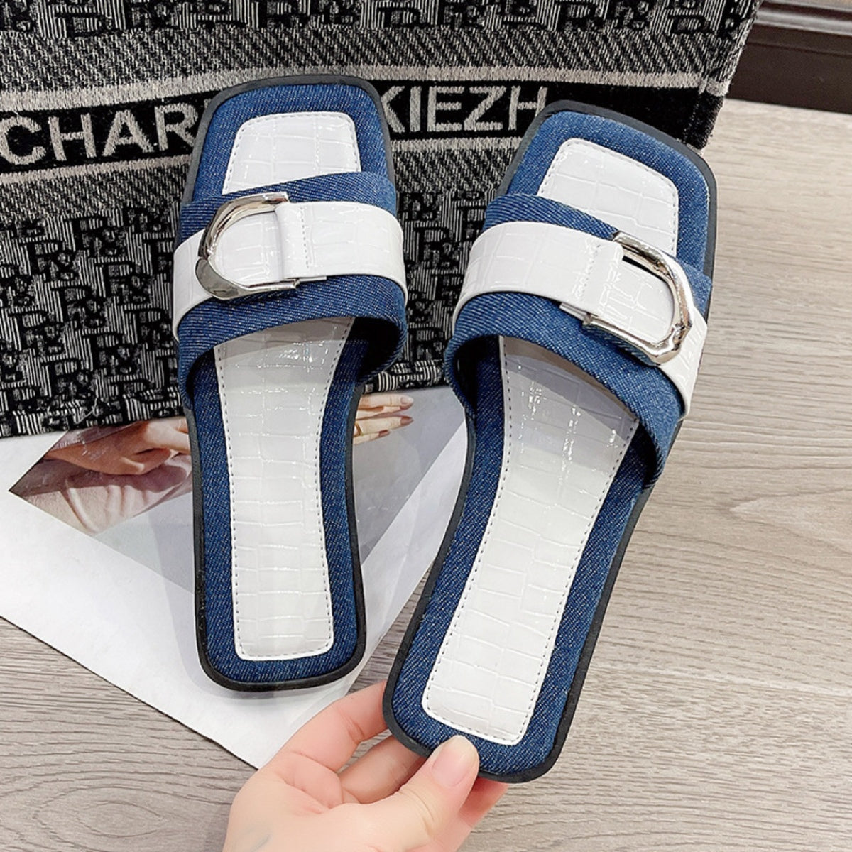 Buckle Trim Open Toe Sandals - House of Binx