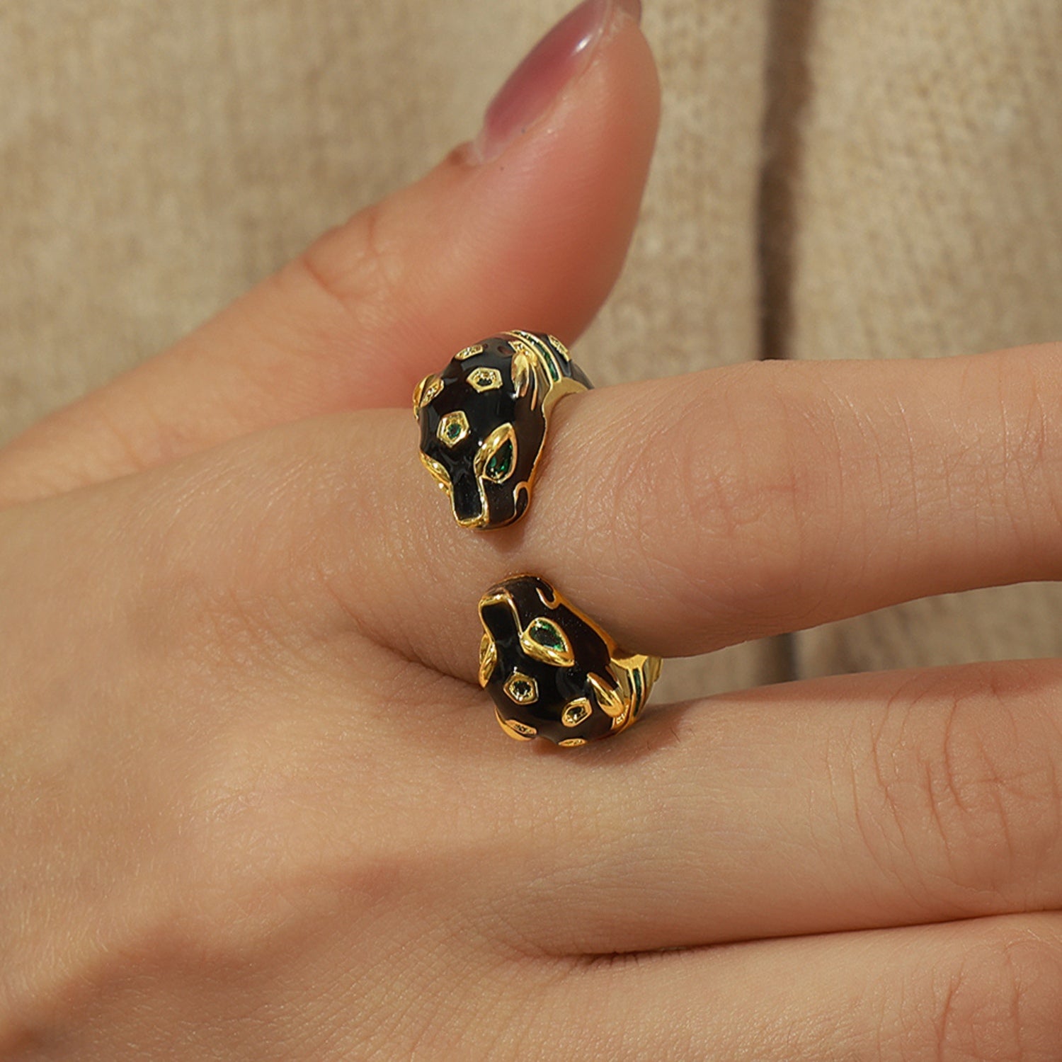 Inlaid Zircon Oil Drip Open Ring - House of Binx