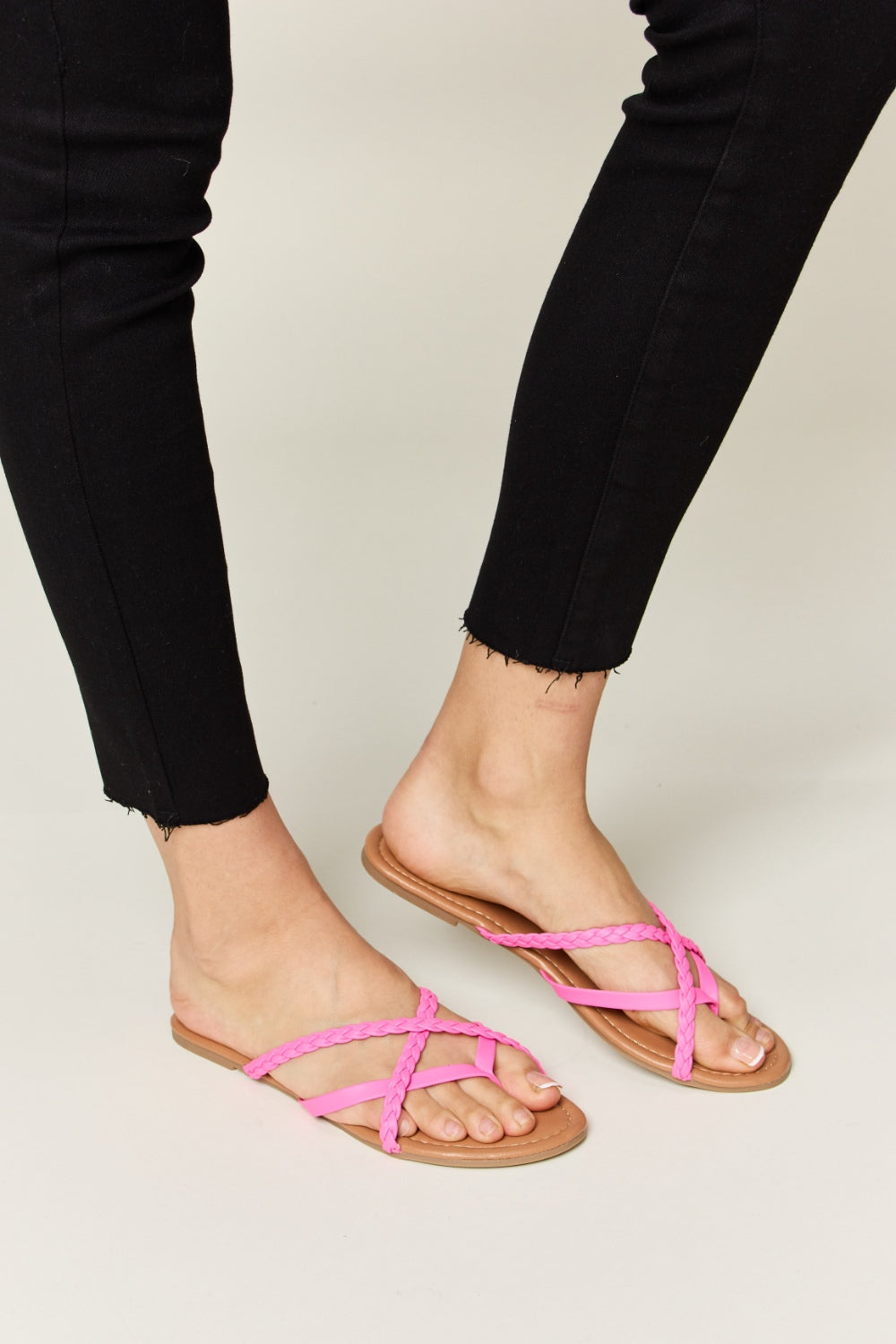 WILD DIVA Crisscross PU Leather Open Toe Sandals - House of Binx