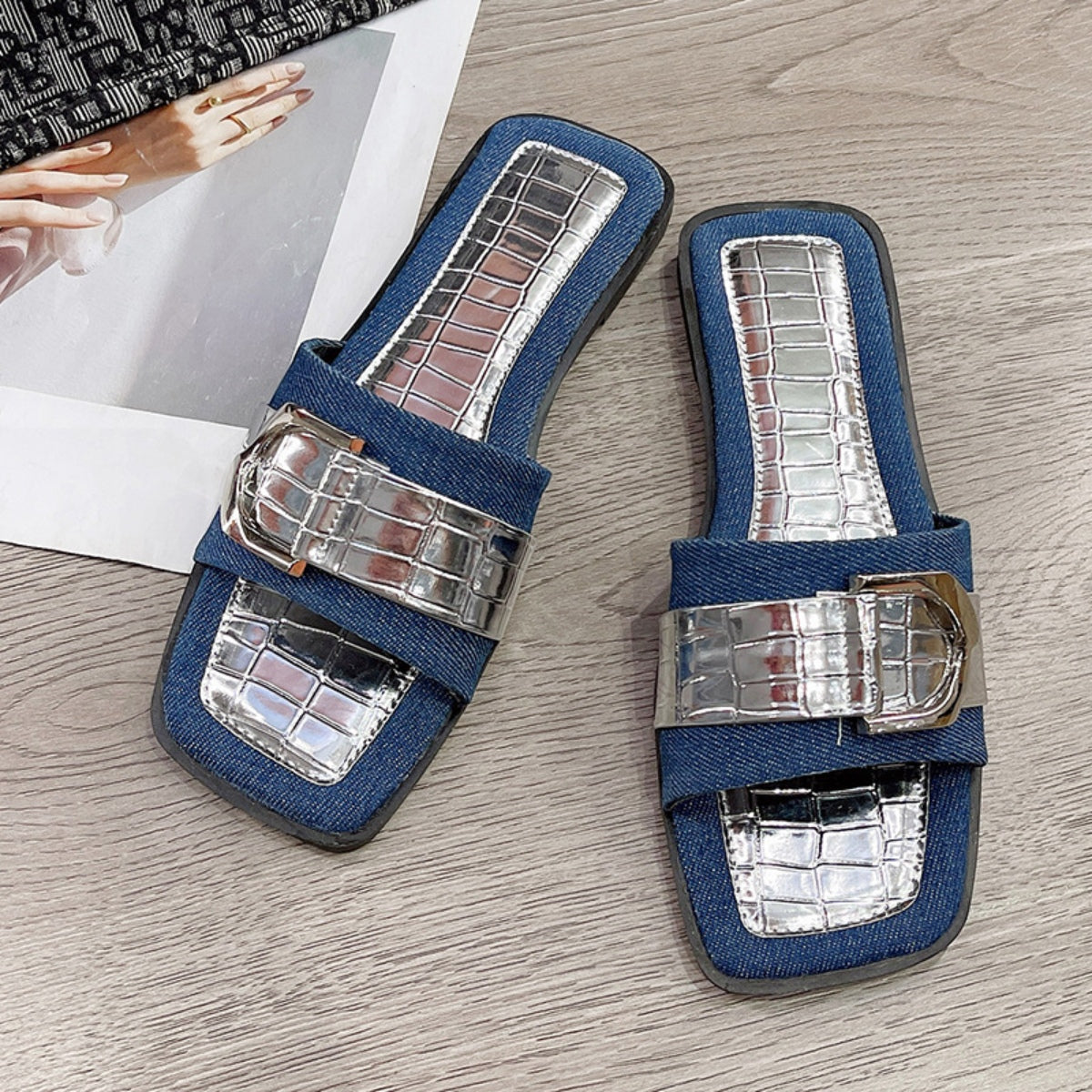Buckle Trim Open Toe Sandals - House of Binx