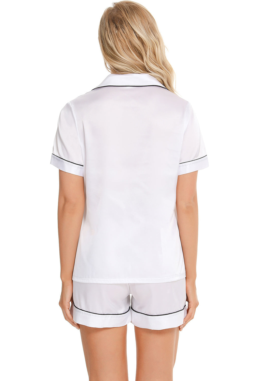 Printed Button Up Short Sleeve Top and Shorts Lounge Set - House of Binx