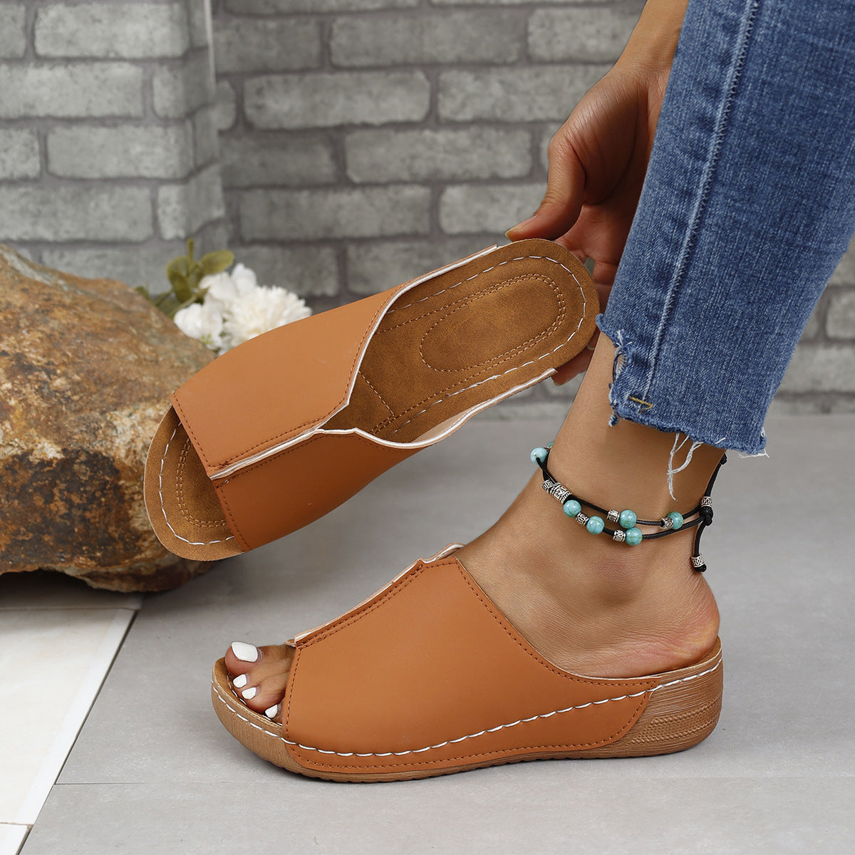 PU Leather Open Toe Sandals - House of Binx
