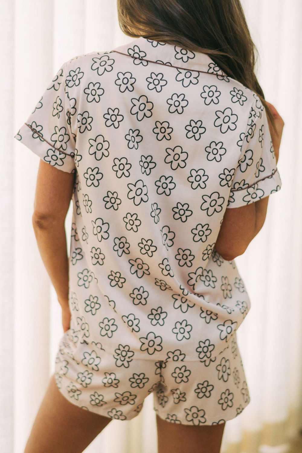 Flower Printed Top and Shorts Lounge Set - House of Binx