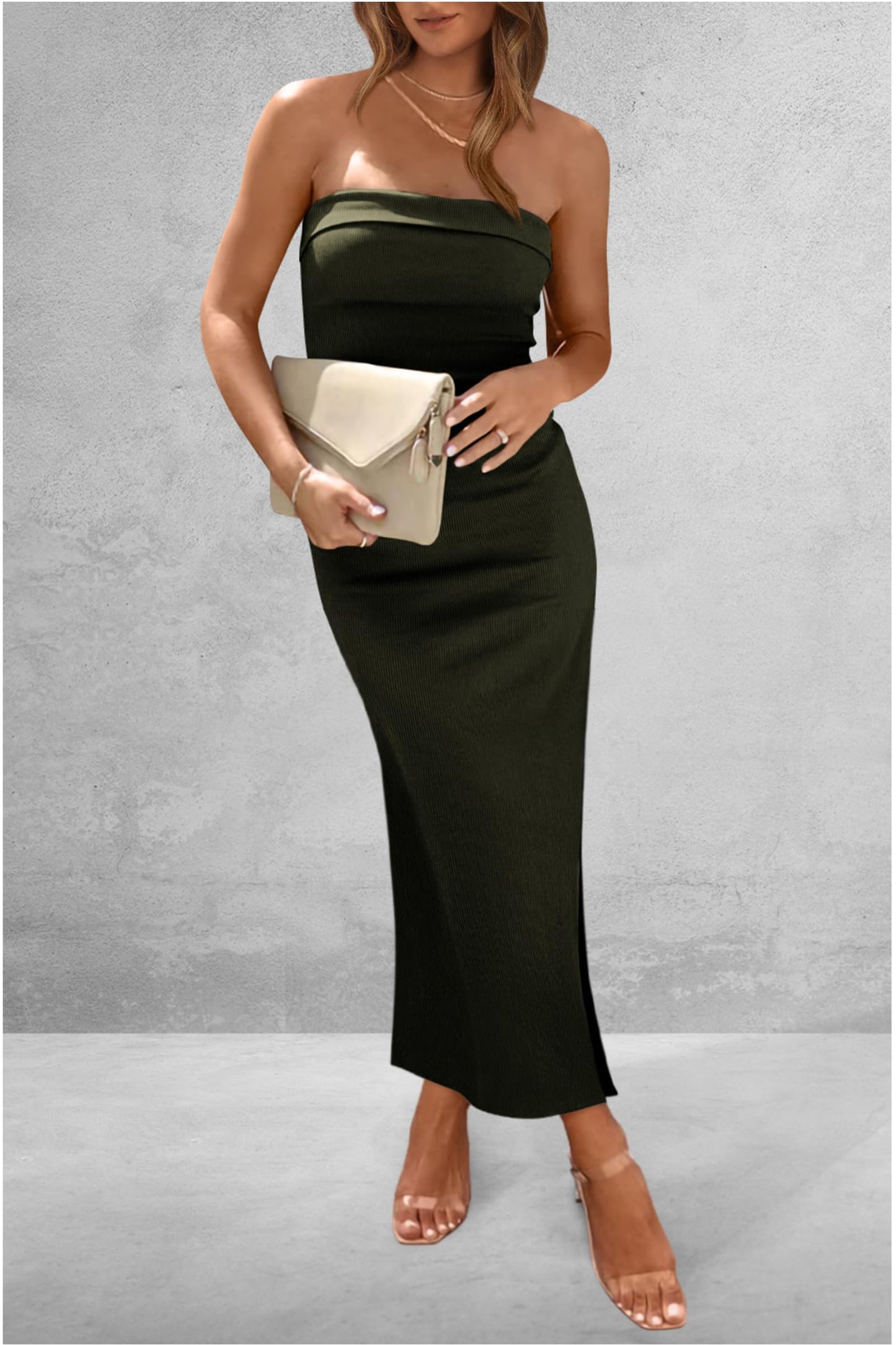 Slit Tube Midi Dress - House of Binx