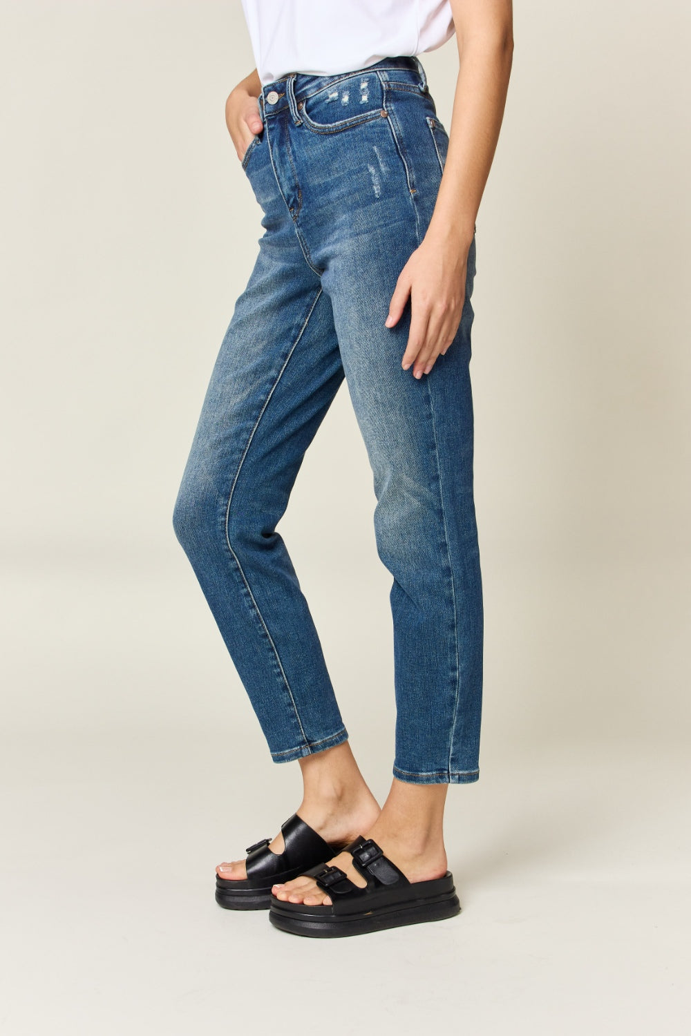 Judy Blue Full Size Tummy Control High Waist Slim Jeans - House of Binx