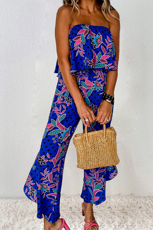 Printed Tube Jumpsuit - House of Binx