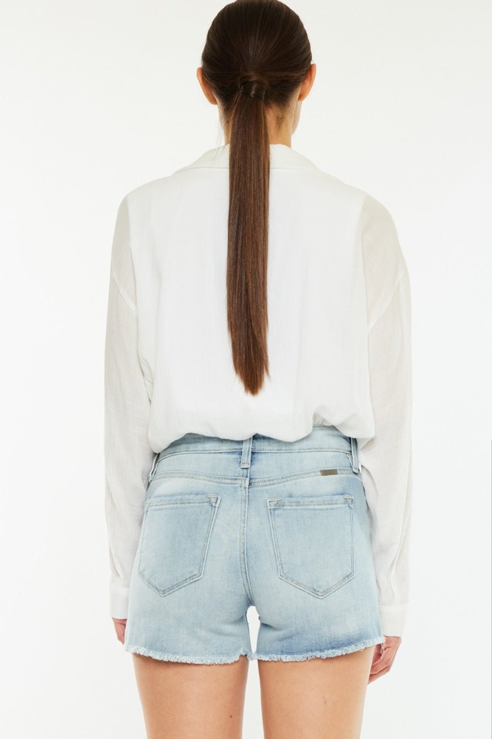Kancan High Rise Side Slit Denim Shorts - House of Binx