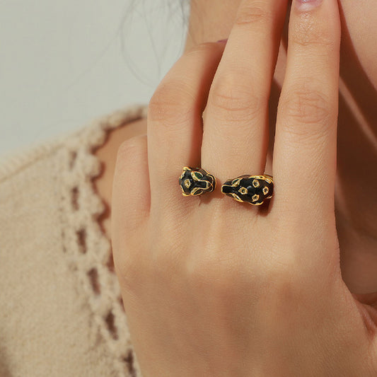 Inlaid Zircon Oil Drip Open Ring - House of Binx