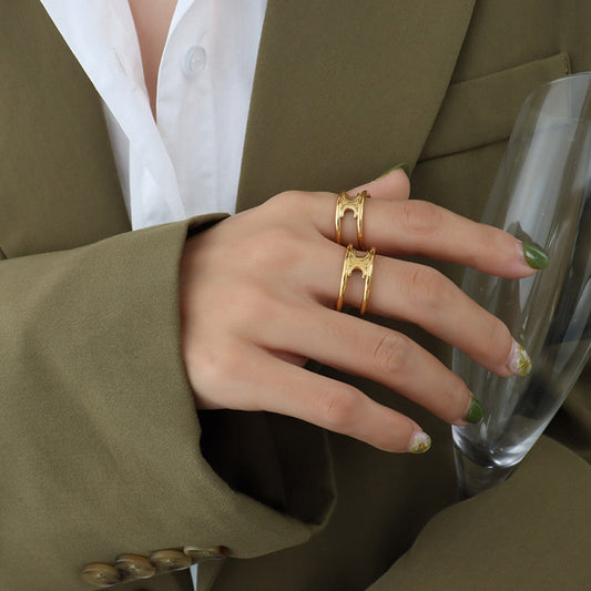 Titanium Steel Double-Layered Ring - House of Binx