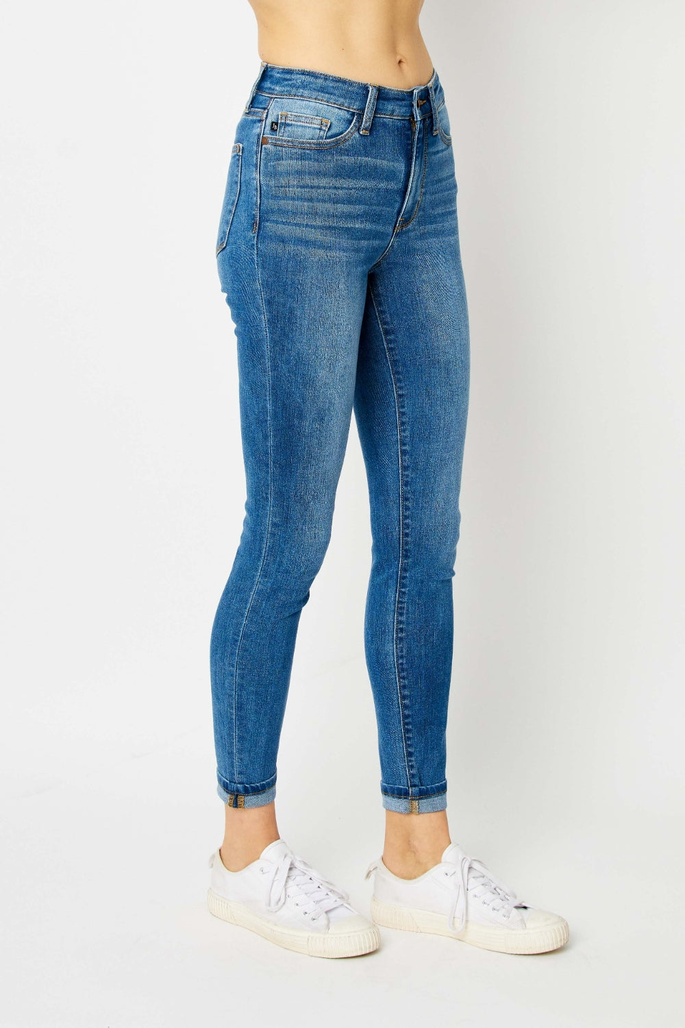 Judy Blue Full Size Cuffed Hem Skinny Jeans - House of Binx