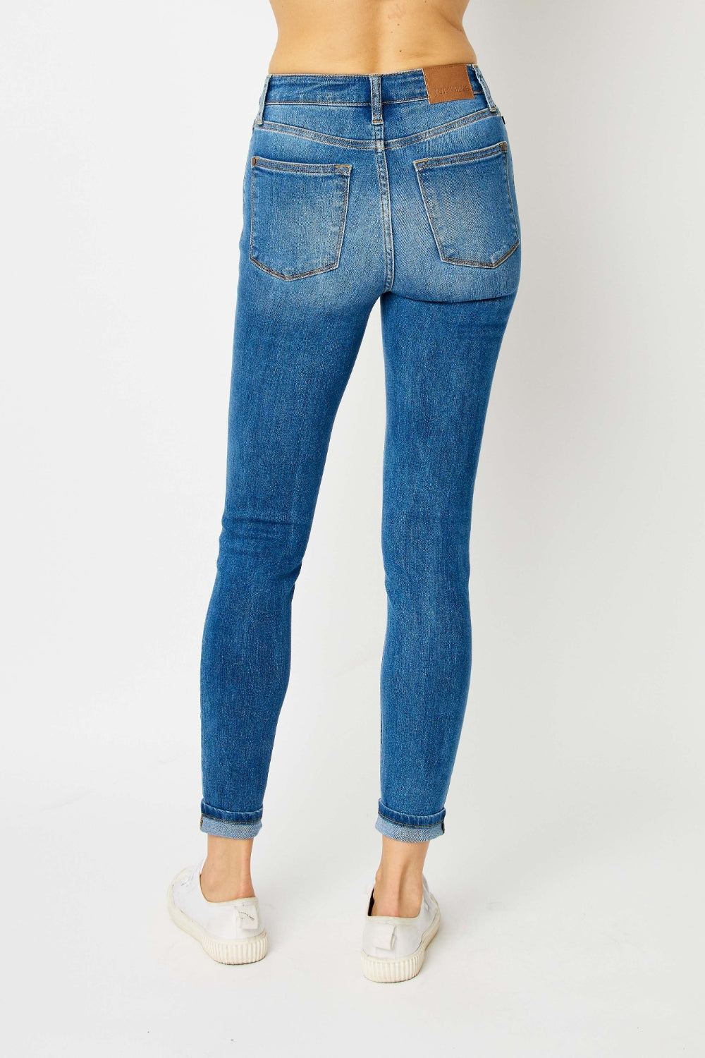 Judy Blue Full Size Cuffed Hem Skinny Jeans - House of Binx
