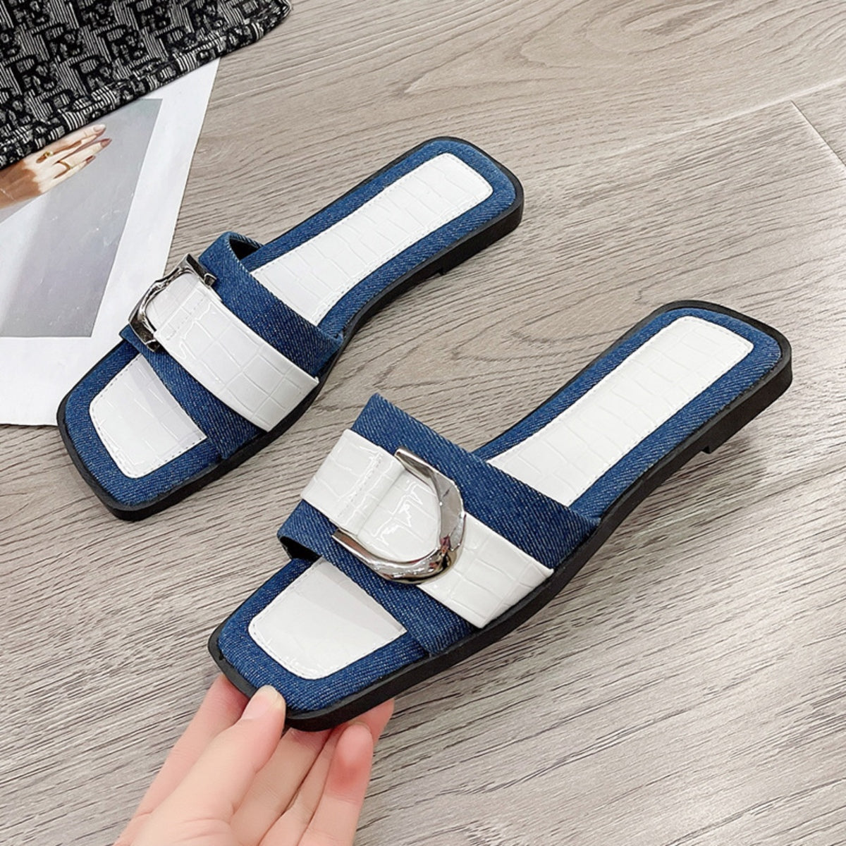 Buckle Trim Open Toe Sandals - House of Binx