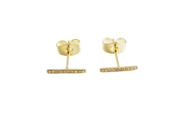 Skinny Midi Crystal Bar Earrings - House of Binx