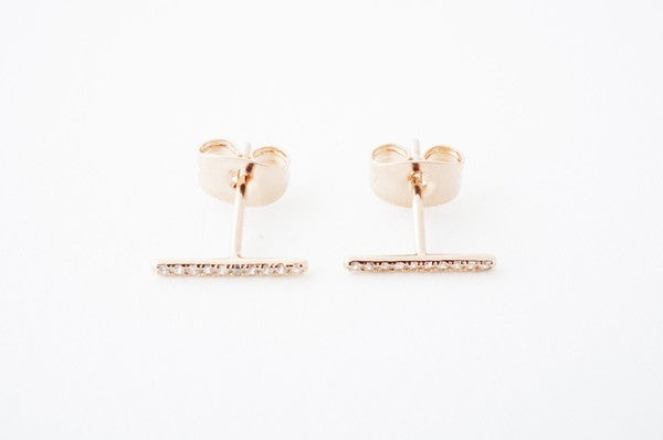 Skinny Midi Crystal Bar Earrings - House of Binx