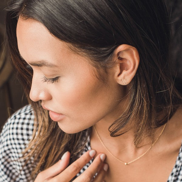 Skinny Midi Crystal Bar Earrings - House of Binx
