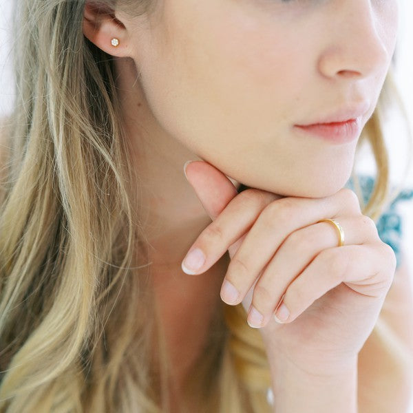 Mini Circle Crystal Stud Earrings - House of Binx
