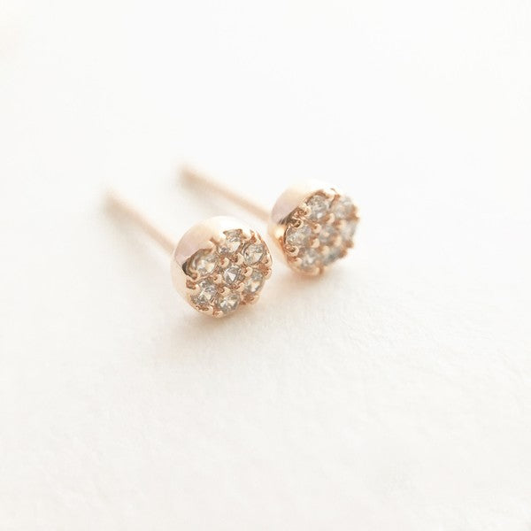 Mini Circle Crystal Stud Earrings - House of Binx