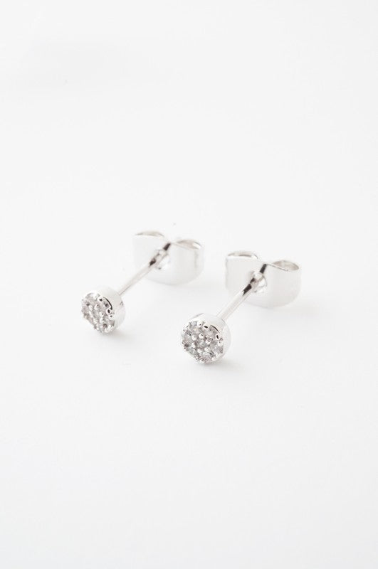 Mini Circle Crystal Stud Earrings - House of Binx